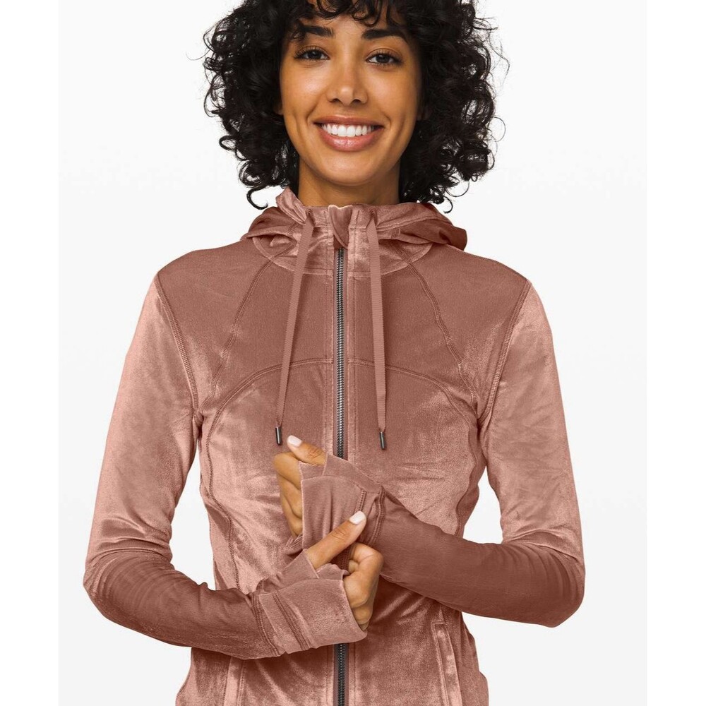 Lululemon Define Hooded velvet Jacket Size 10 Spanish Oak ltd Edition Pink Mauve